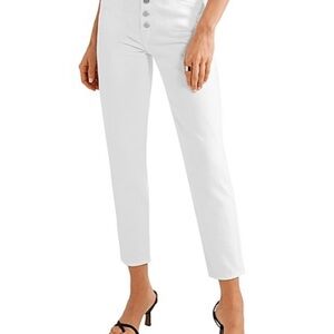 LIKE NEW J Brand skinny white denim jeans with buttons.